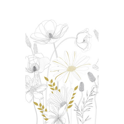 4MURS Papier peint panoramique L Nelya Noir, blanc et curry Satiné