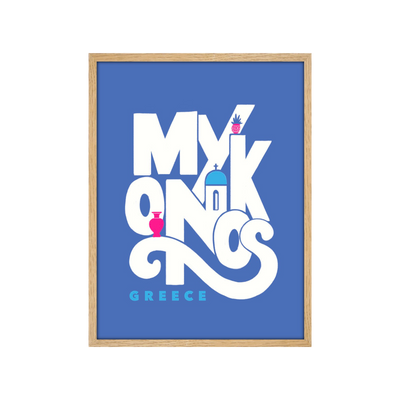 4MURS Image sous verre Mykonos Bleu / blanc