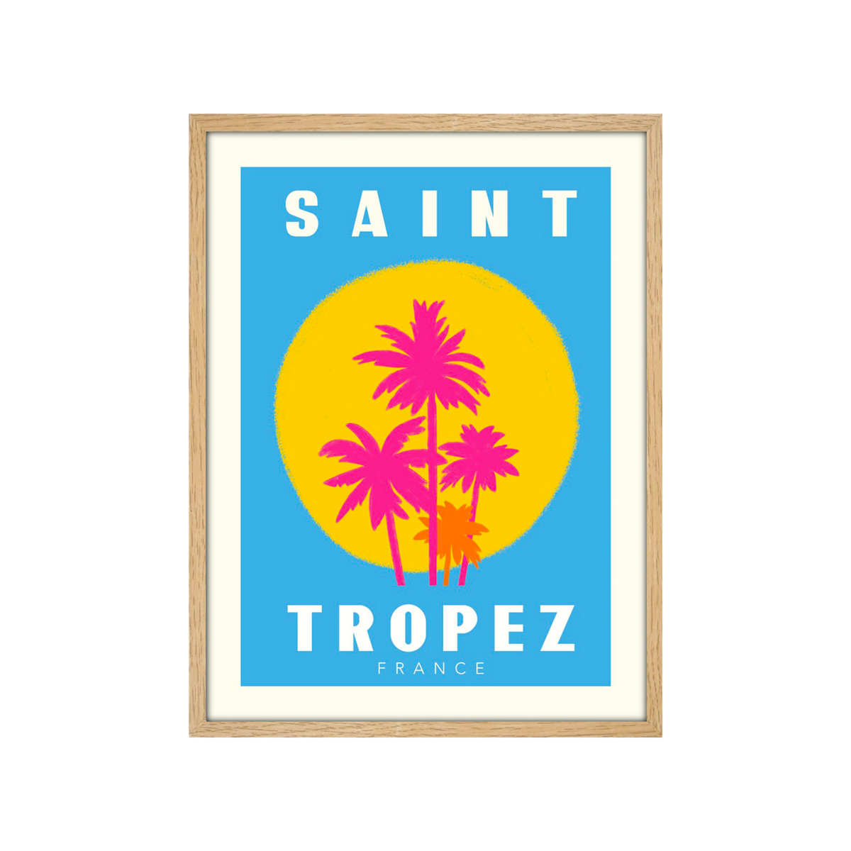 4MURS Image sous verre Saint tropez Bleu / rose / jaune