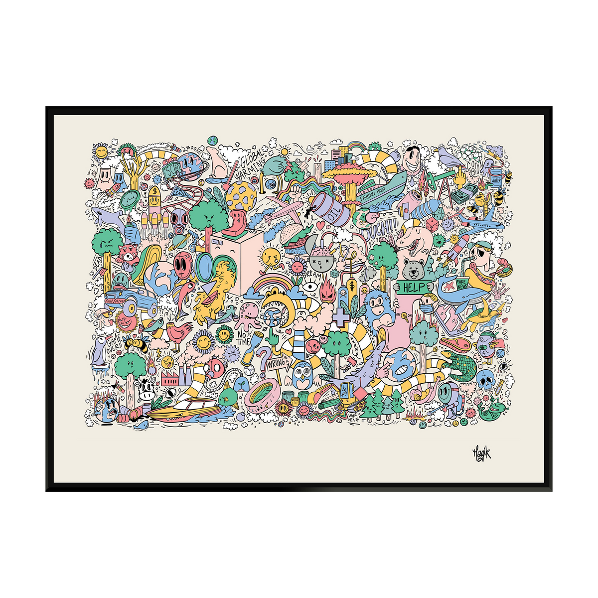 4MURS Tableau Street art Multicolore