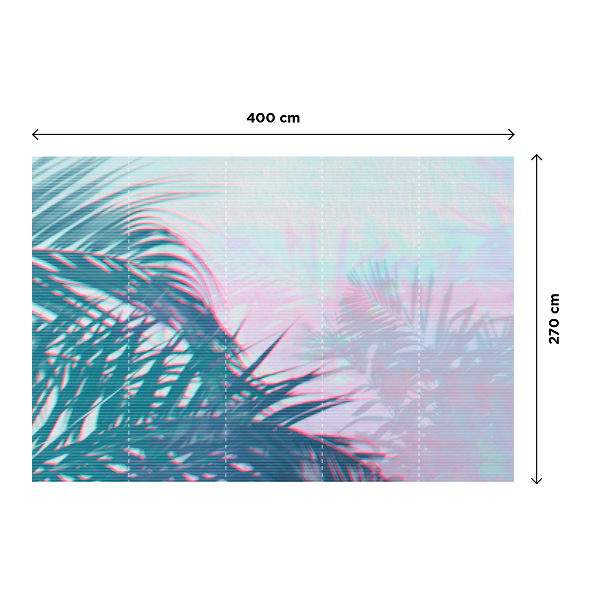 4MURS Papier peint panoramique XL Digital palms Multicolore Mat