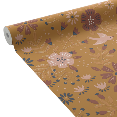 4MURS Papier peint intissé Giulia Ocre orangé