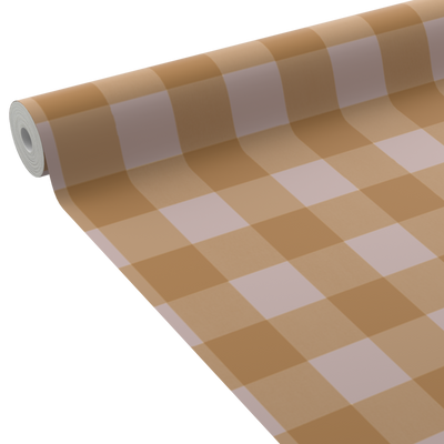 4MURS Papier peint intissé Flavie Ocre orangé et rose