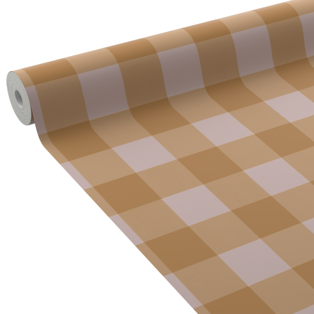 4MURS Papier peint intissé FLAVIE ocre orangé et rose