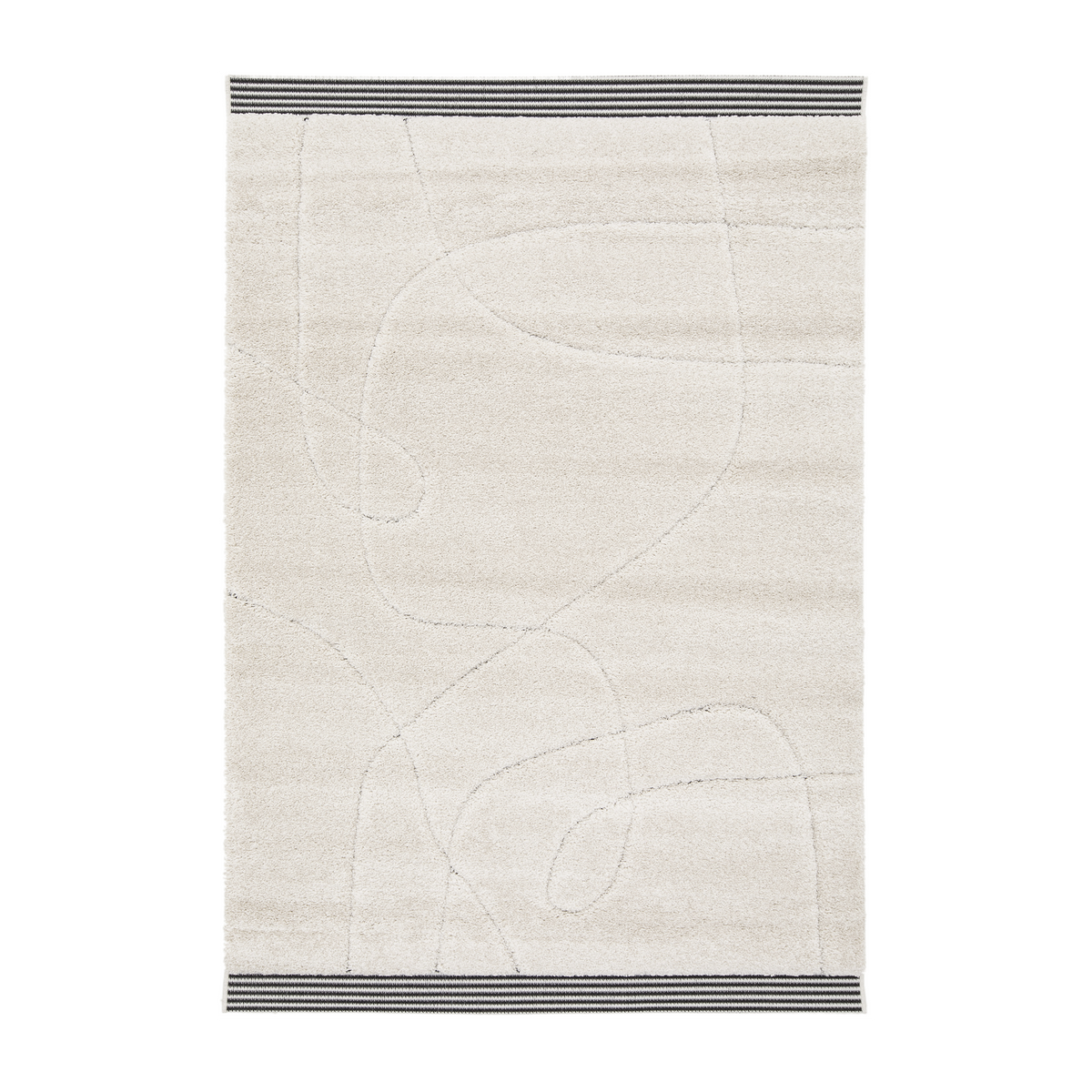 Tapis Ara Blanc cassé/noir