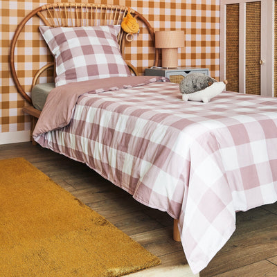 Parure de lit en coton lavé Emma Mauve