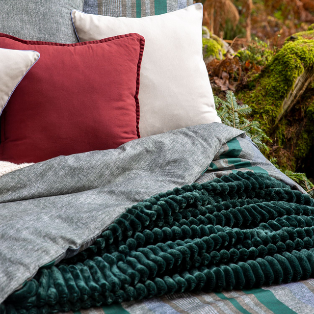 Plaid TULUM coloris vert émeraude