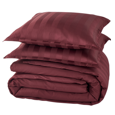 4MURS Parure de lit en satin de coton Bone Bordeaux