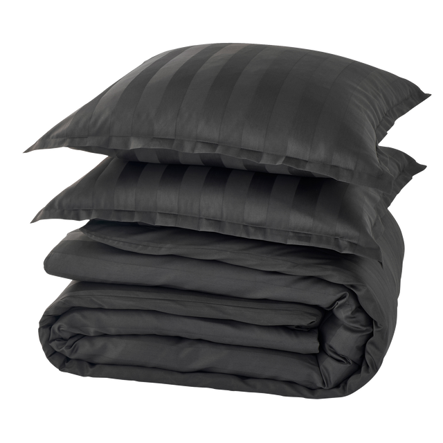 Parure de lit en satin de coton BONE anthracite 260 x 240 cm