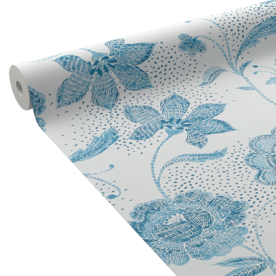 4MURS Papier peint intissé Ambroise Bleu acier