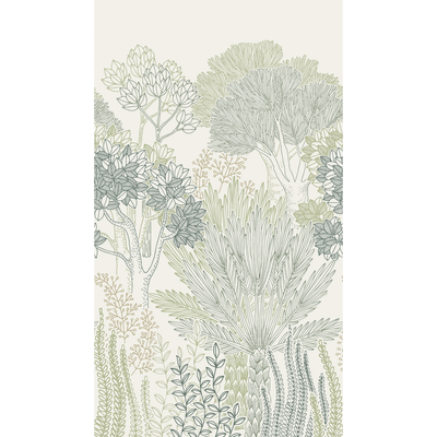 4MURS Papier peint panoramique L Cesaria Kaki Satiné