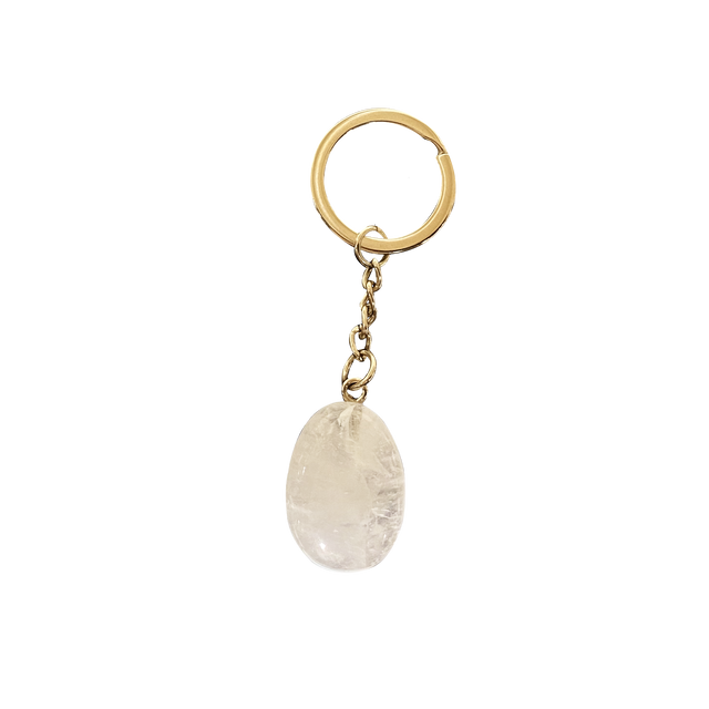 Stones Club Lithothérapie PORTE CLÉS CRISTAL DE ROCHE blanc