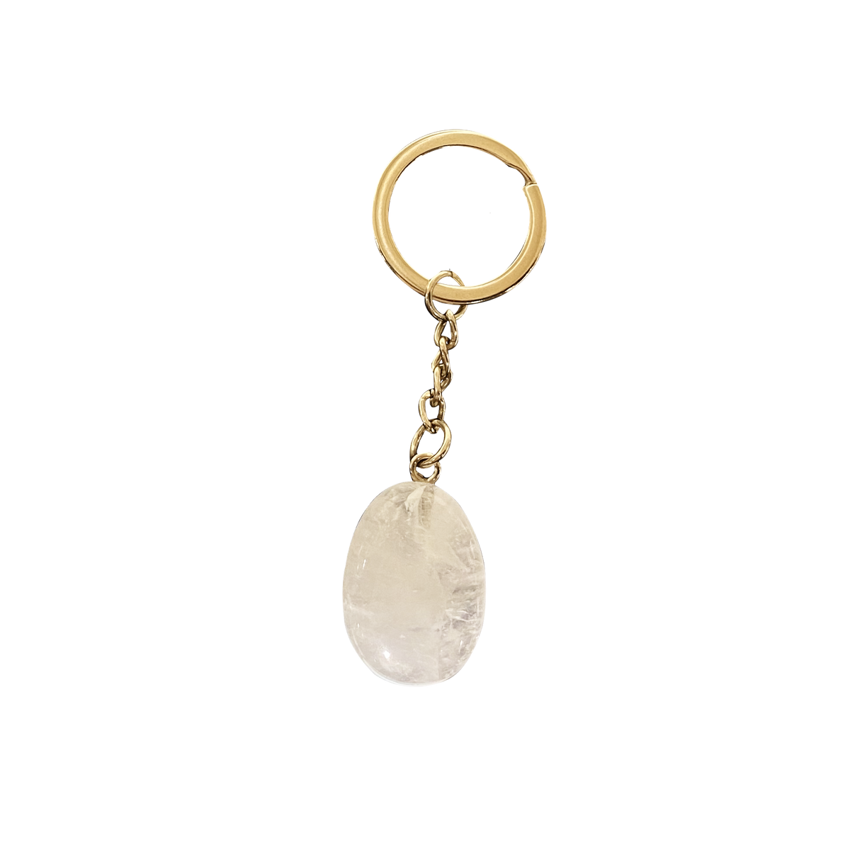 STONES CLUB Lithothérapie Porte clés cristal de roche Blanc