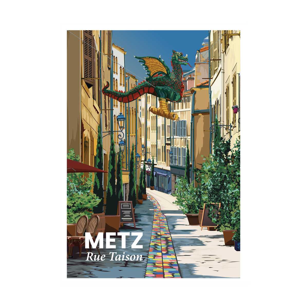 PRINTYMANIA Affiche Metz rue taison Multicolore