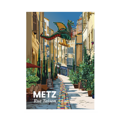 PRINTYMANIA Affiche Metz rue taison Multicolore