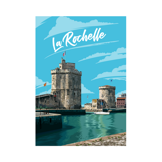 PRINTYMANIA Affiche LA ROCHELLE 30 x 40 cm