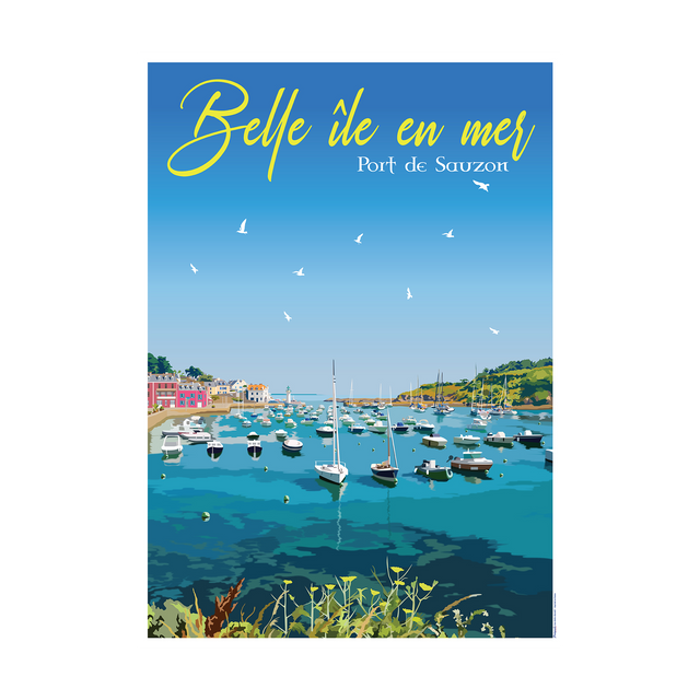 PRINTYMANIA Affiche BELLE ÎLE EN MER 30 x 40 cm