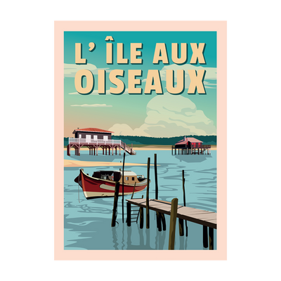 PRINTYMANIA Affiche Île aux oiseaux Multicolore