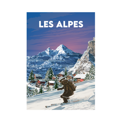 PRINTYMANIA Affiche Alpes Multicolore