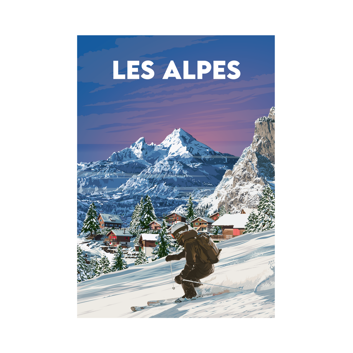 PRINTYMANIA Affiche Alpes Multicolore