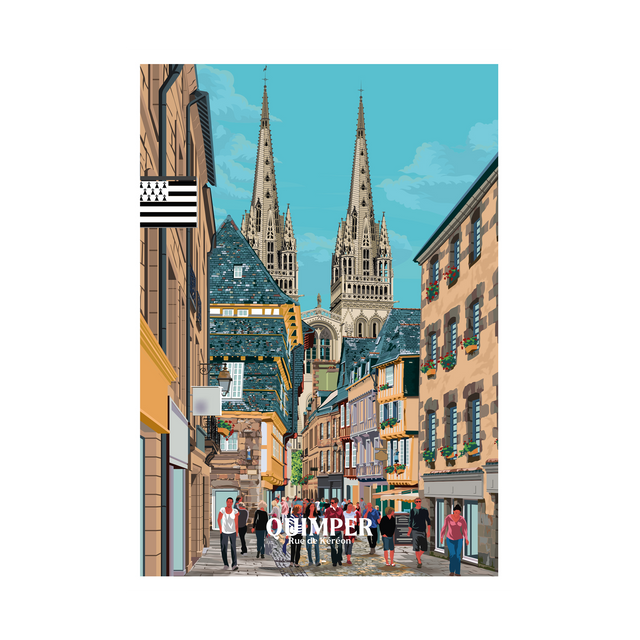 PRINTYMANIA Affiche QUIMPER 30 x 40 cm