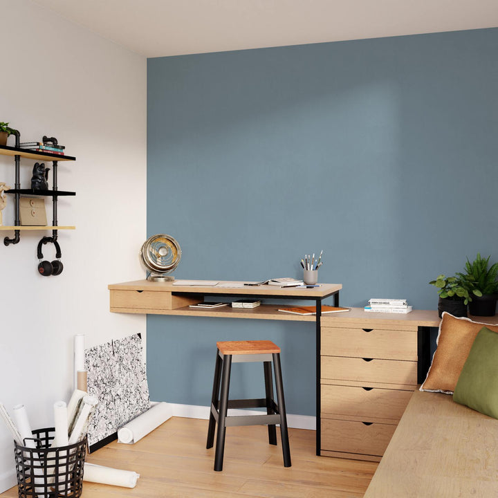 4MURS Papier peint intissé Classic line Bleu fumé Lisse