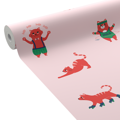 4MURS Papier peint intissé Caramel Rose poudré