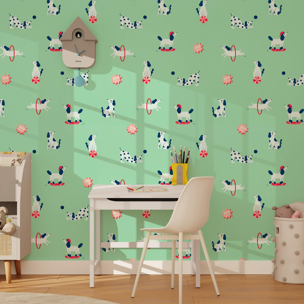 4MURS Papier peint intissé Casper Vert d'eau