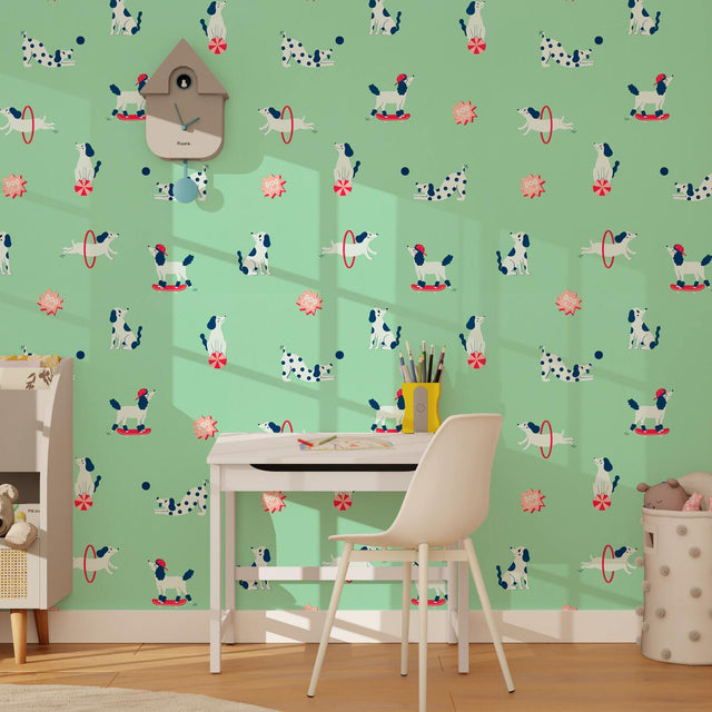 4MURS Papier peint intissé CASPER coloris vert d'eau