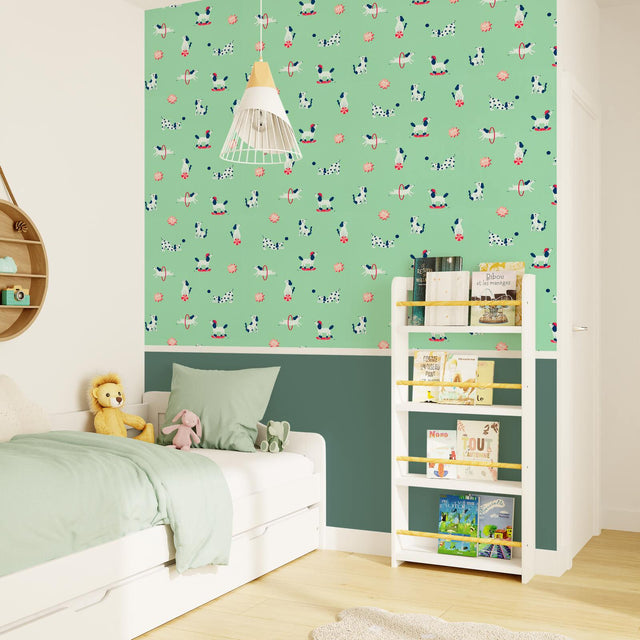 4MURS Papier peint intissé CASPER coloris vert d'eau