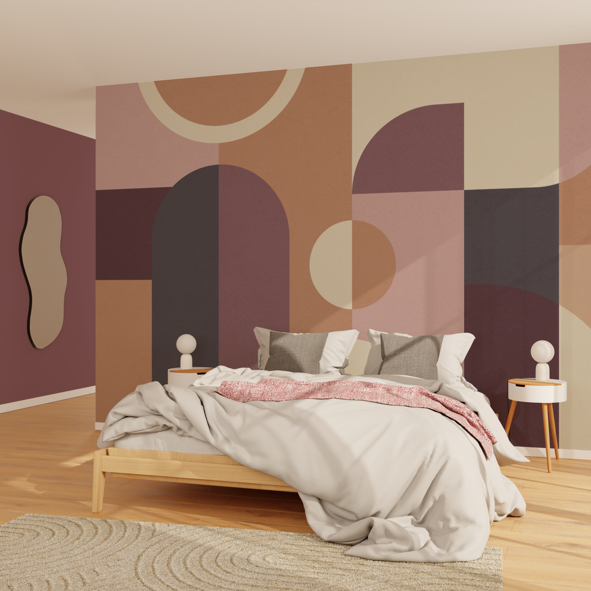 4MURS Papier peint panoramique XL Evolia Rose poudré et ocre Mat