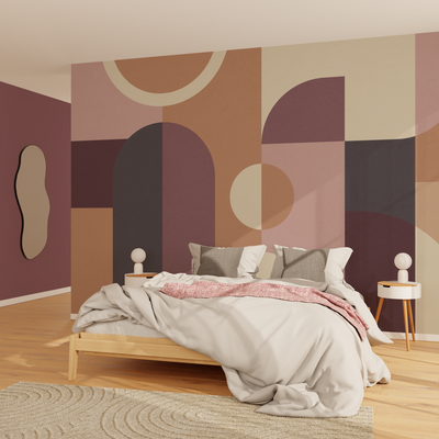 4MURS Papier peint panoramique XL Evolia Rose poudré et ocre Mat