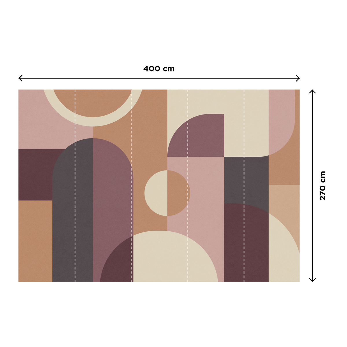 4MURS Papier peint panoramique XL Evolia Rose poudré et ocre Mat