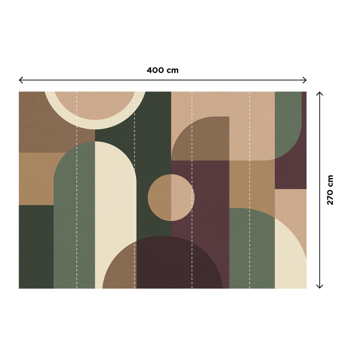 4MURS Papier peint panoramique XL Evolio Vert anglais et sable beige Mat