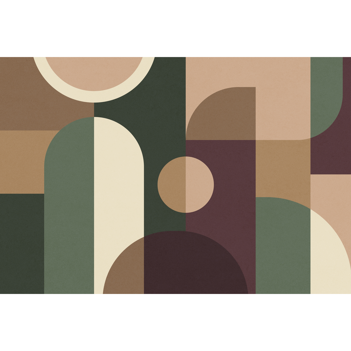 4MURS Papier peint panoramique XL Evolio Vert anglais et sable beige Mat