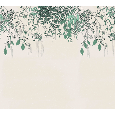 4MURS Papier peint panoramique XL Nahia Vert feuille Mat