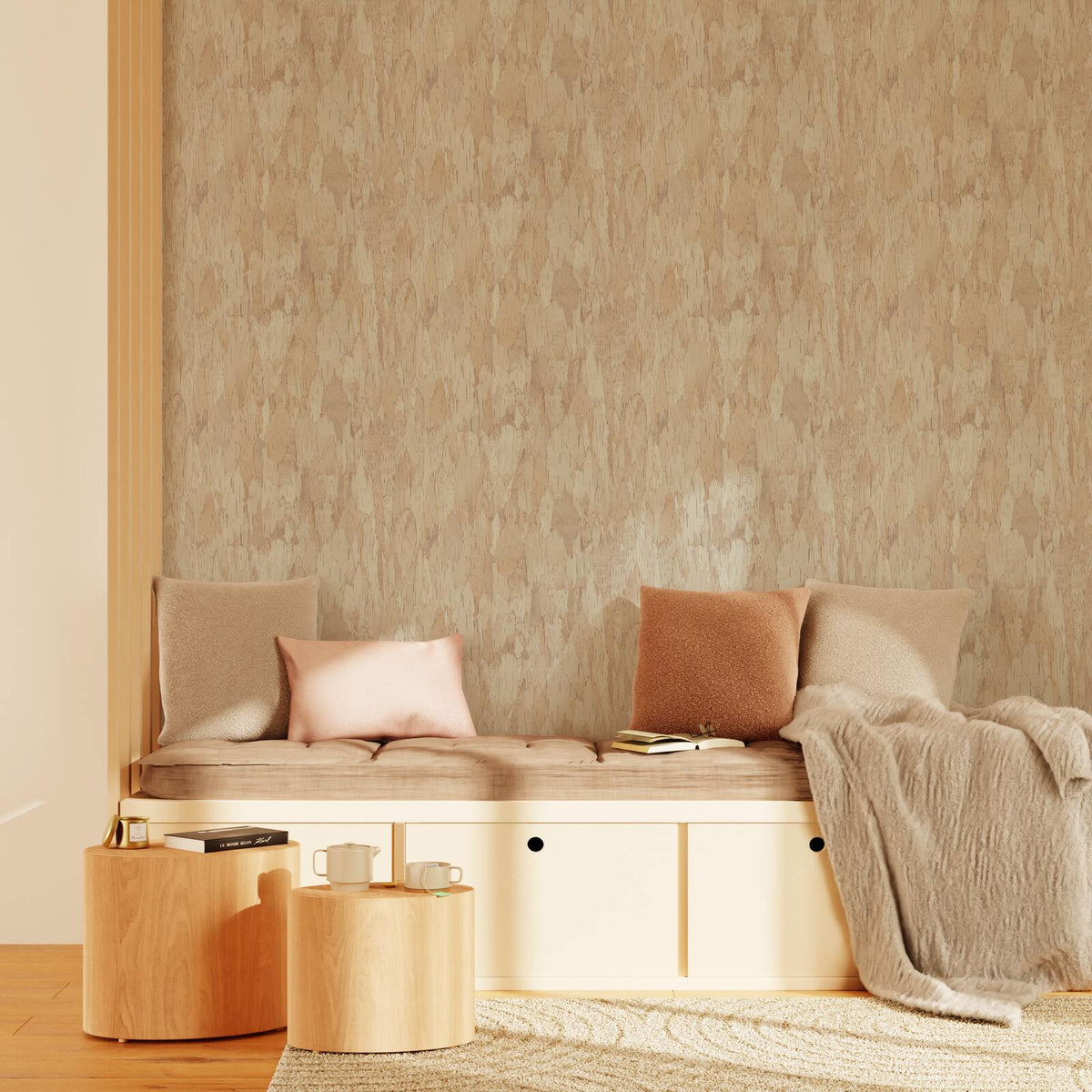 4MURS Papier peint intissé Libery Sable beige