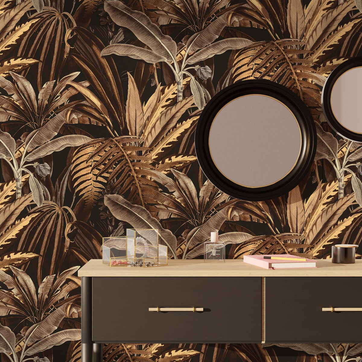 Papier peint intissé Auriane Noir