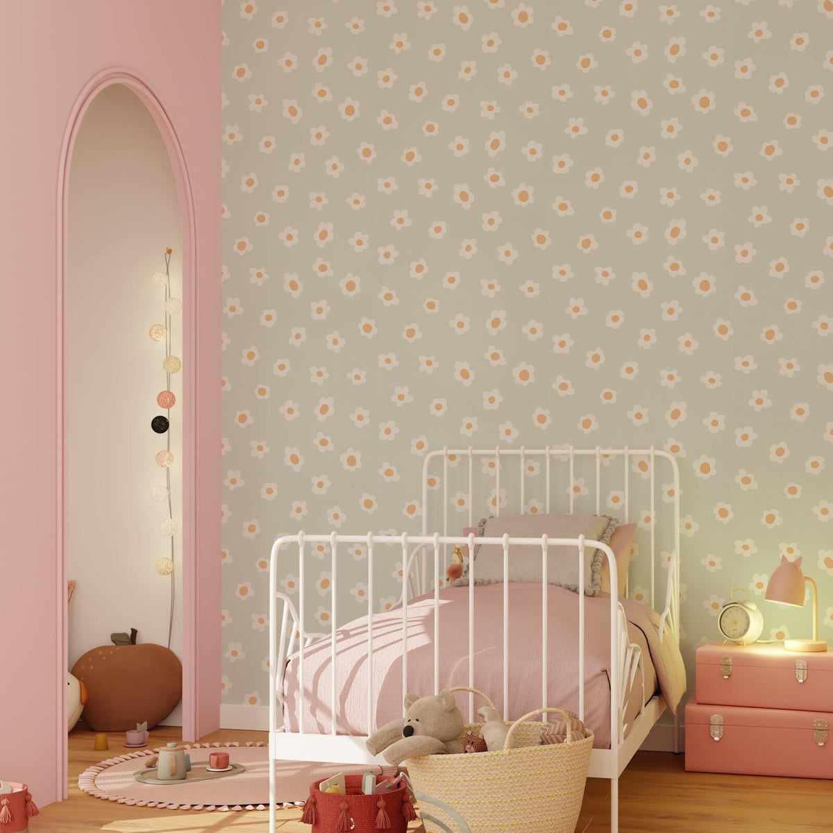 4MURS Papier peint intissé Margarida Vert d'eau