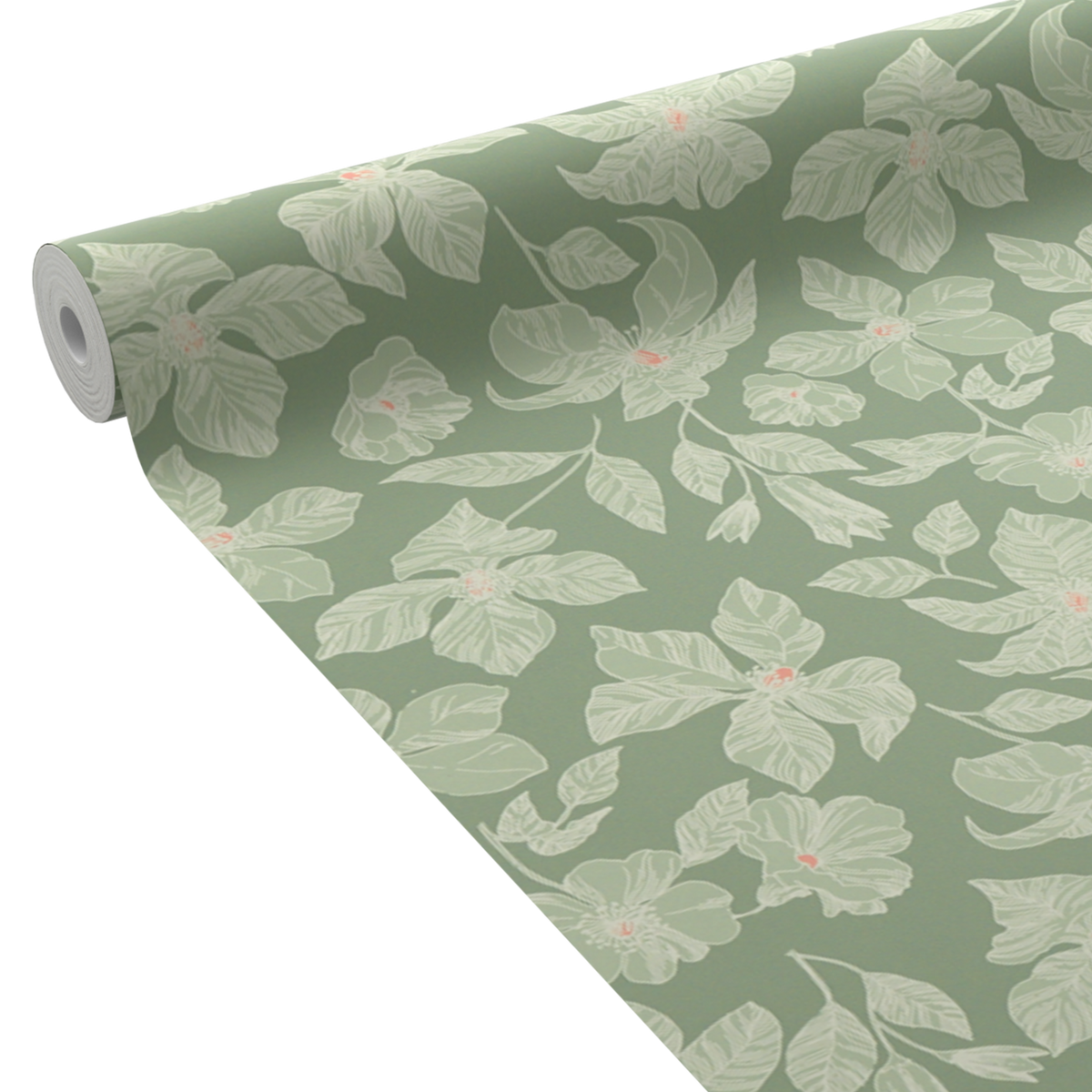 4MURS Papier peint intissé Clematite Vert de gris