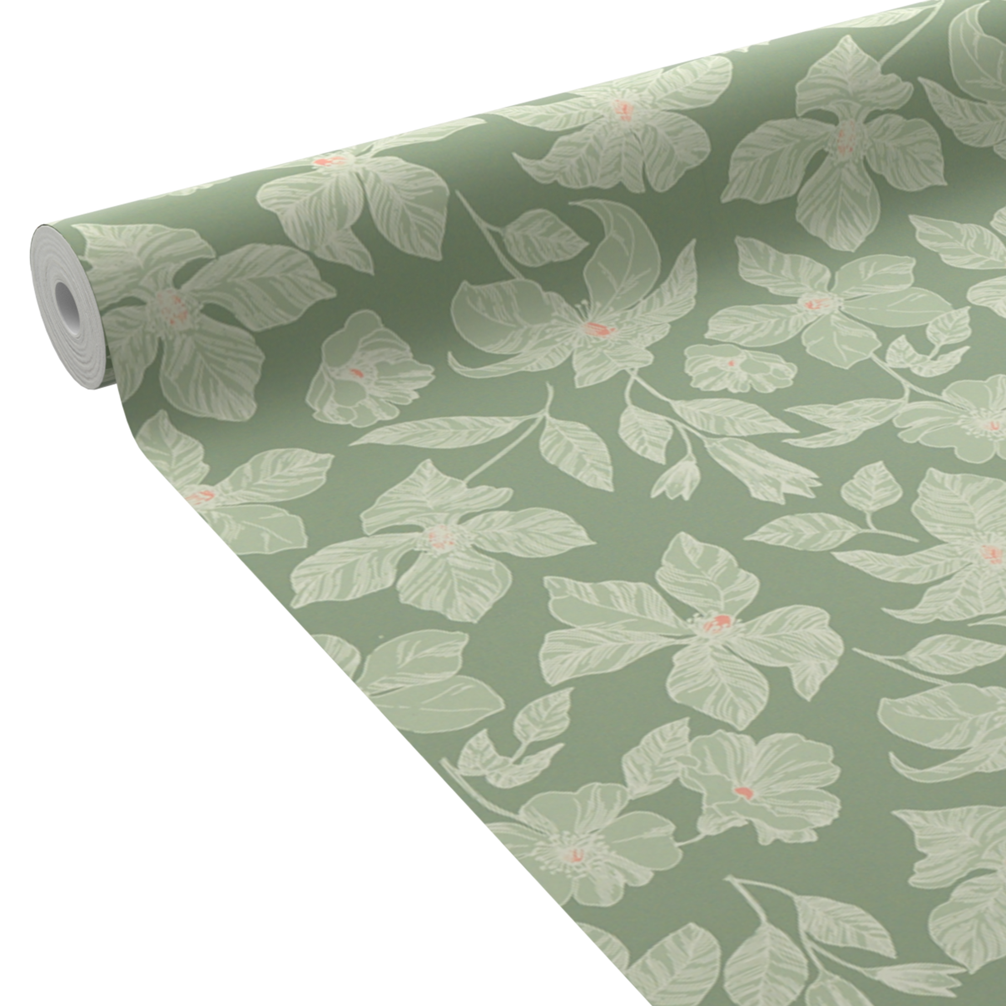 4MURS Papier peint intissé Clematite Vert de gris
