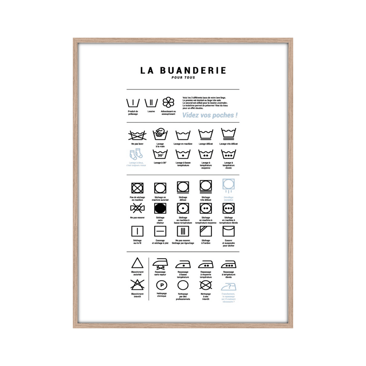 4MURS Image encadrée La buanderie Noir / blanc