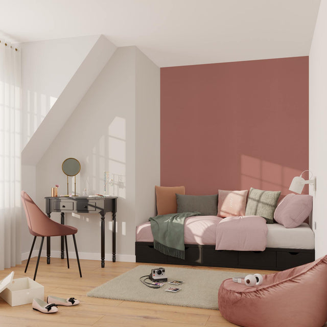 Papier peint intissé FLORENTINE coloris vieux rose