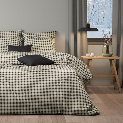 4MURS Parure de lit en toile de coton Sol Beige/anthracite