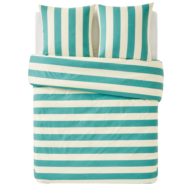 Parure de lit en toile de coton DEE vert jaune 260 x 240 cm