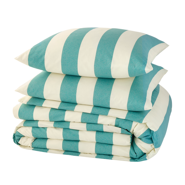 Parure de lit en toile de coton DEE vert jaune 260 x 240 cm