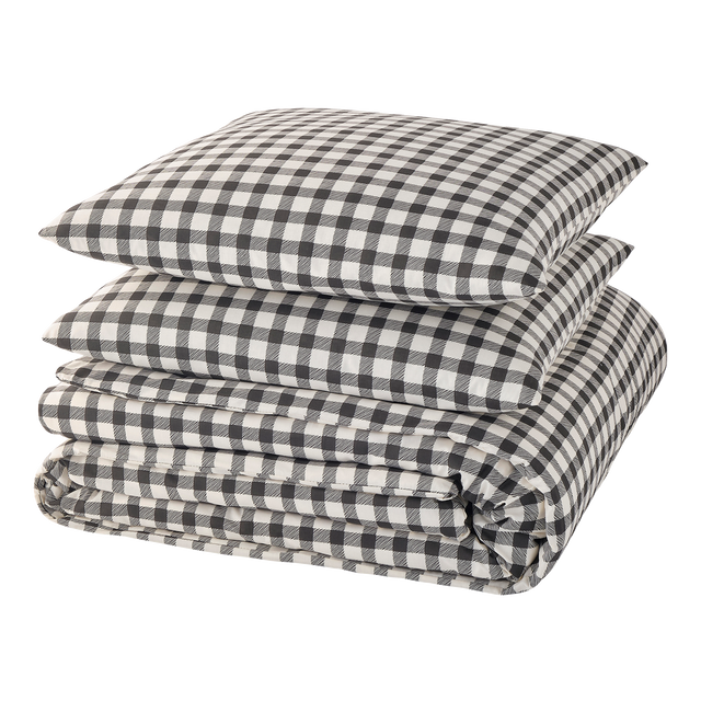 Parure de lit en toile de coton SOL beige/anthracite 240 x 220 cm