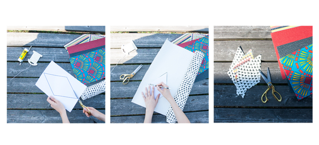 Photos étape par étape pour découper les formes des fanions