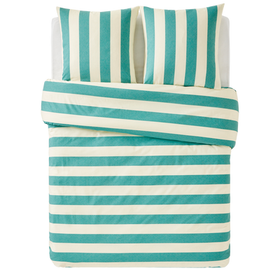 4MURS Parure de lit en toile de coton Dee Vert/jaune