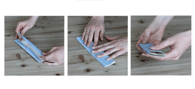 Etape 4 avec des mains pliant tous les parallèles